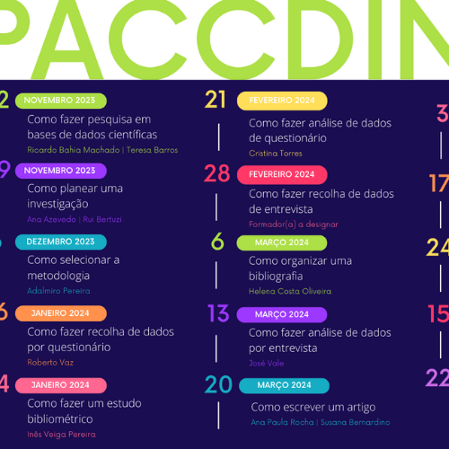 PACCDIN | Plano anual de cursos de curta duração em investigação