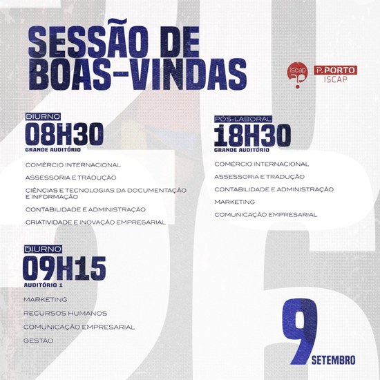 Sessão de Boas-Vindas aos Novos Estudantes das Licenciaturas